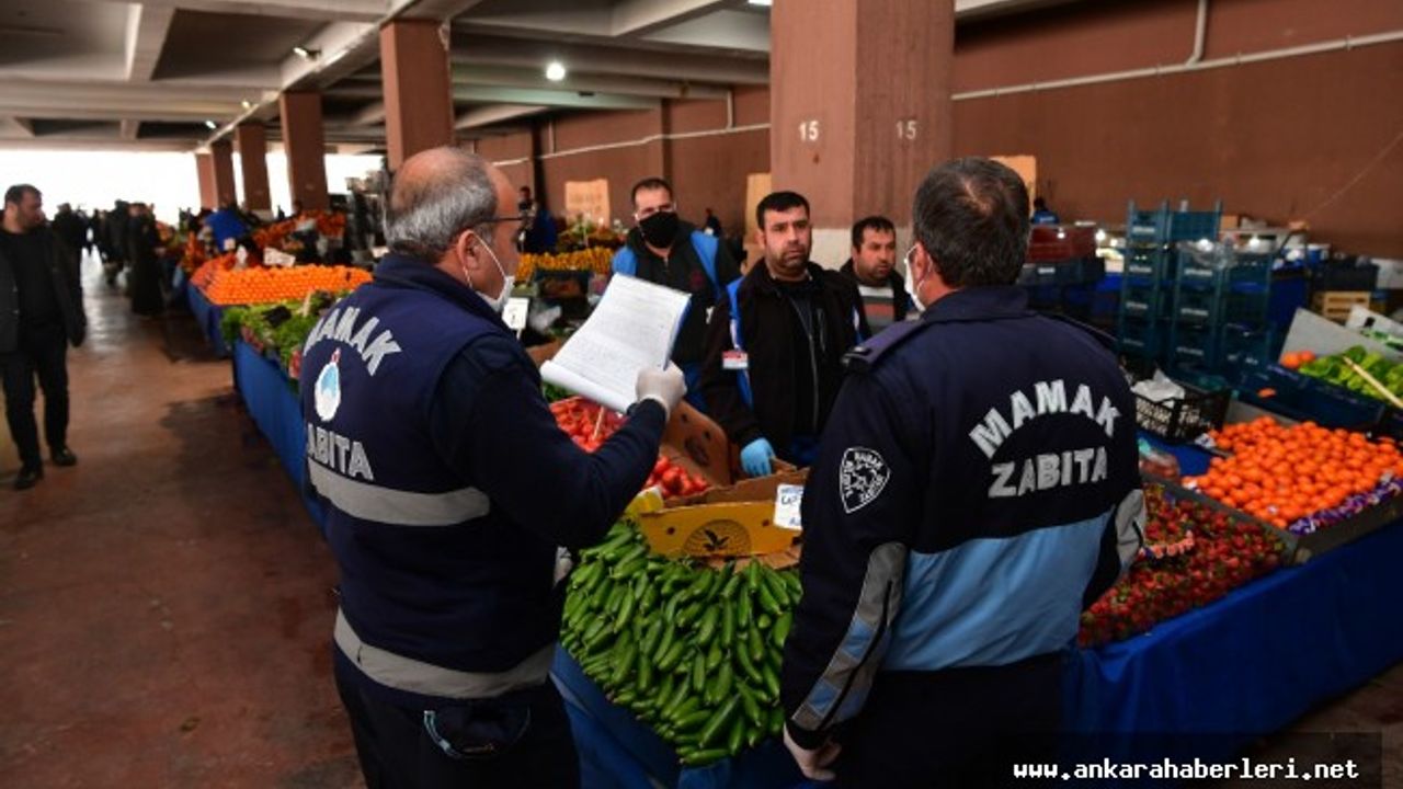 Ankara'da pazar yerlerine korona kontrolü