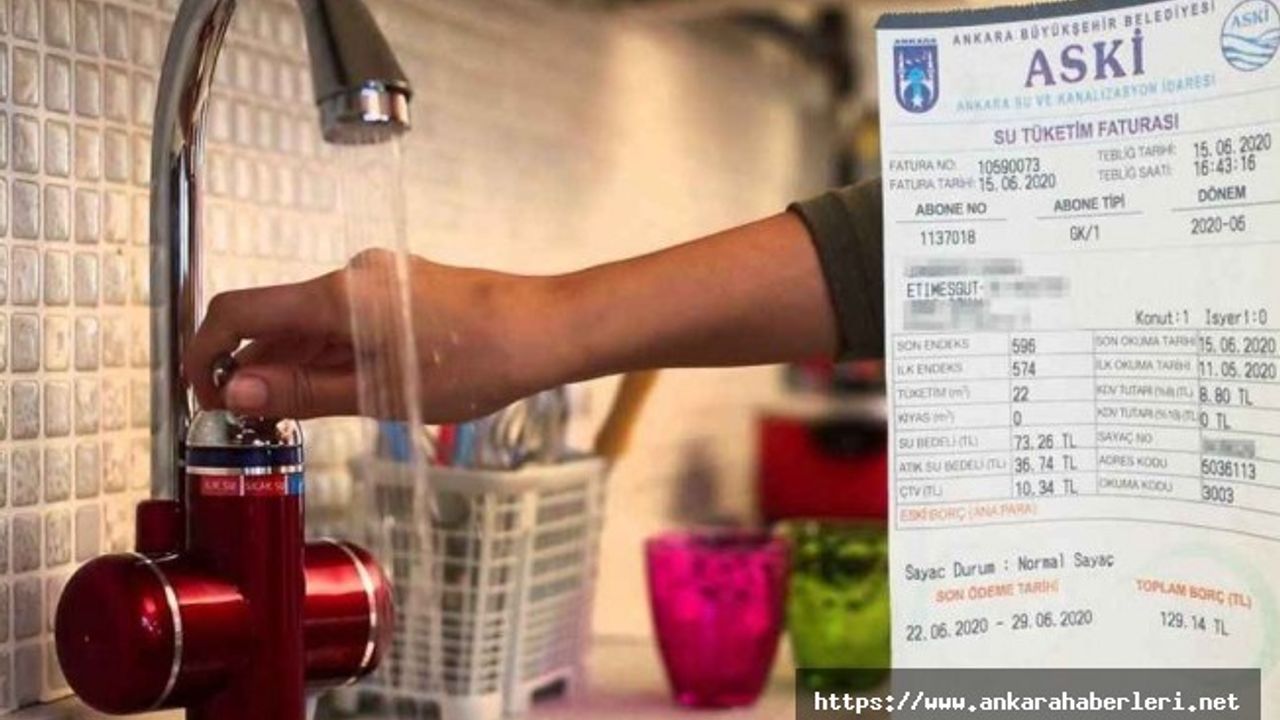 Ankara'da su faturaları bir süreliğine okunmayacak