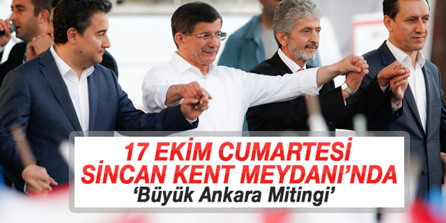 Başbakan Davutoğlu Cumartesi günü Sincan'da