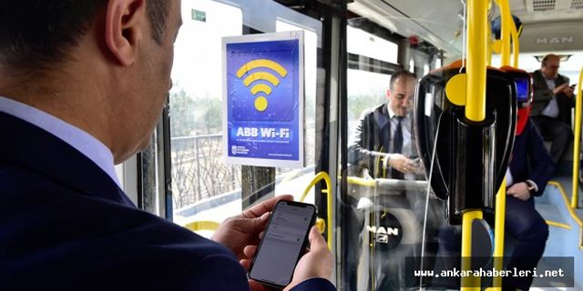 Ankara'da halk otobüslerinde ücretsiz internet dönemi