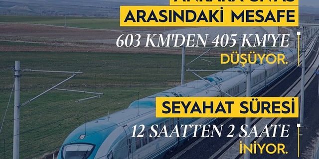 Ankara-Sivas arası mesafe çok yakında  2 saate düşüyor!